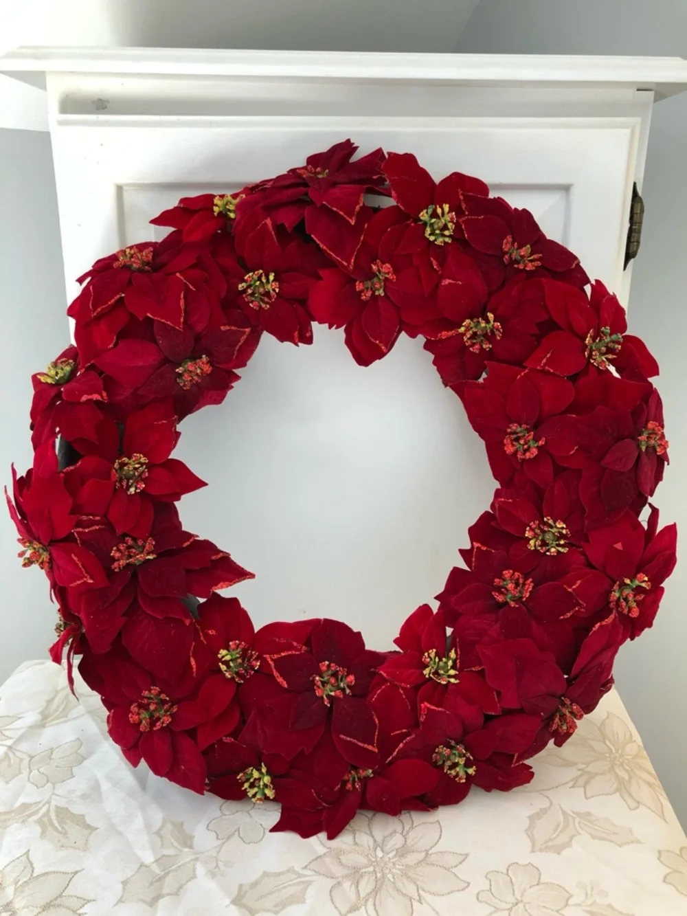 Vintage 90’s Martha Stewart Kmart Luxe Poinsettia Holiday Wreath
